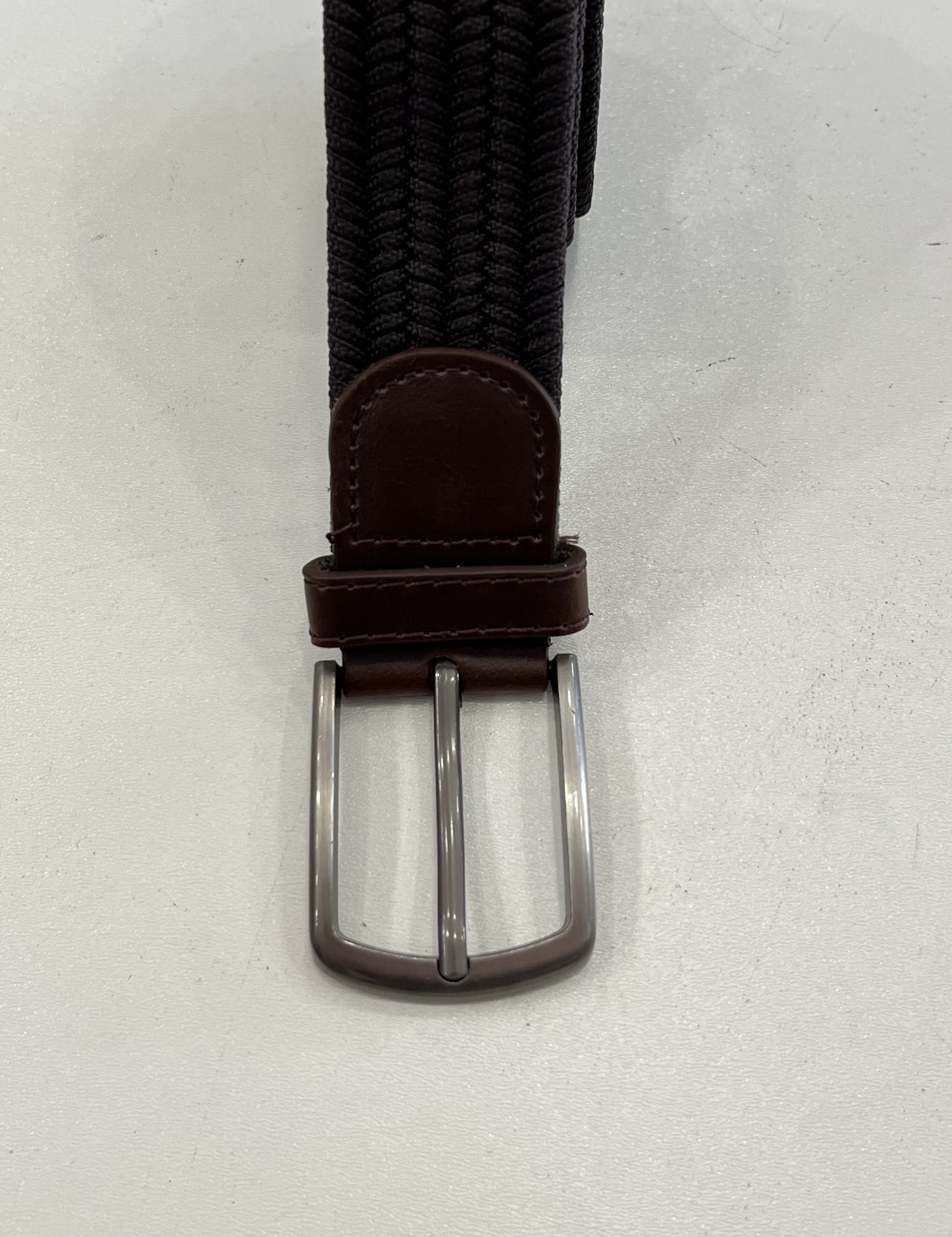 Ανδρική καφέ ελαστική πλεκτή ζώνη 250454K φωτογραφία